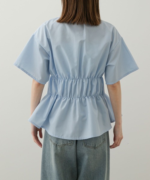 SENSE OF PLACE by URBAN RESEARCH（センスオブプレイスバイアーバンリサーチ）の「『WEB限定』シャーリングシャツ(半袖)（シャツ/ブラウス・レディース・ブルー/オフホワイト/イエロー・ONE）」の20枚目の写真