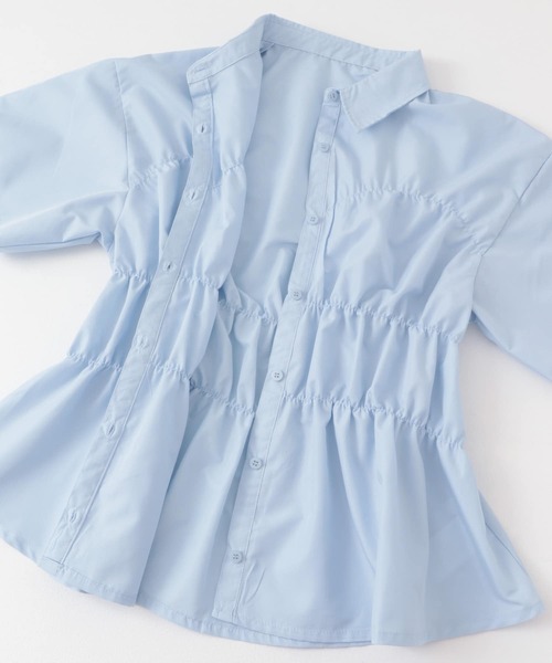 SENSE OF PLACE by URBAN RESEARCH（センスオブプレイスバイアーバンリサーチ）の「『WEB限定』シャーリングシャツ(半袖)（シャツ/ブラウス・レディース・ブルー/オフホワイト/イエロー・ONE）」の16枚目の写真