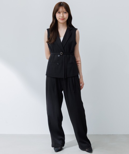 SENEE（セニー）の「belt set slacks（ベルトセットスラックス）（スラックス・レディース・ベージュ/ブラック・MEDIUM/SMALL）」の9枚目の写真