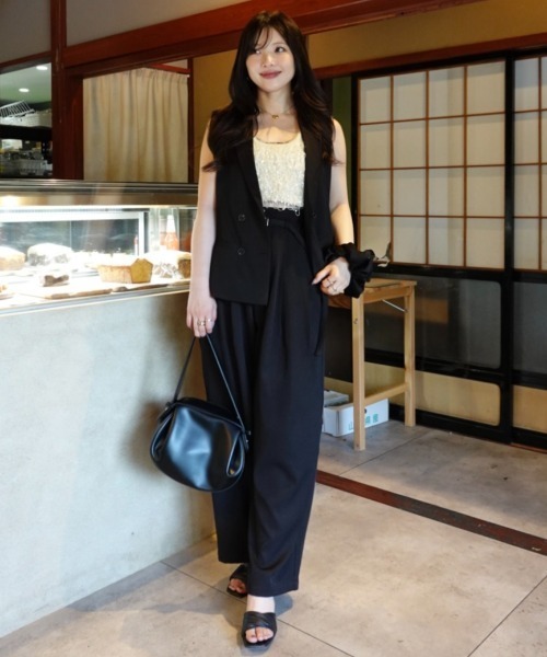 SENEE（セニー）の「belt set slacks（ベルトセットスラックス）（スラックス・レディース・ベージュ/ブラック・MEDIUM/SMALL）」の19枚目の写真