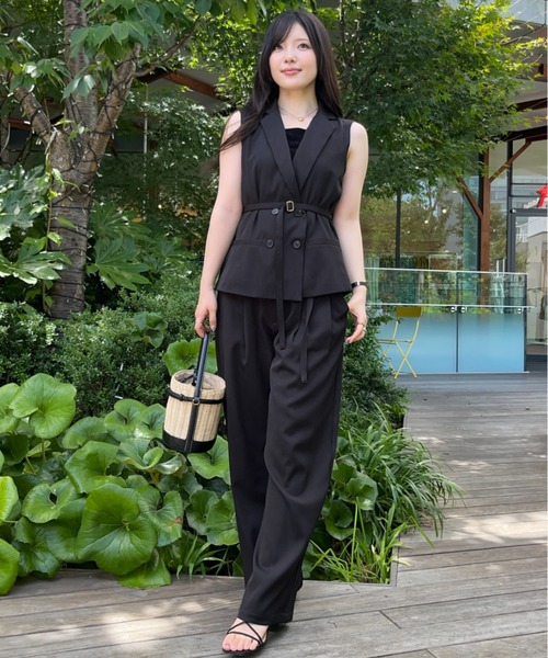SENEE（セニー）の「belt set slacks（ベルトセットスラックス）（スラックス・レディース・ベージュ/ブラック・MEDIUM/SMALL）」の3枚目の写真