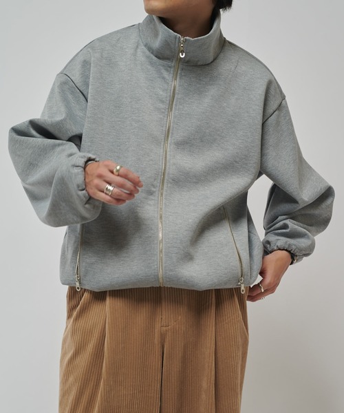 Lui's（ルイス）の「リラックススタンドブルゾン（スウェット・メンズ・ブラック/チャコールグレー/グレー・FREE）」の3枚目の写真