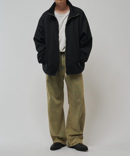 Lui's（ルイス）の「リラックススタンドブルゾン（スウェット・メンズ・ブラック/チャコールグレー/グレー・FREE）」の7枚目の写真