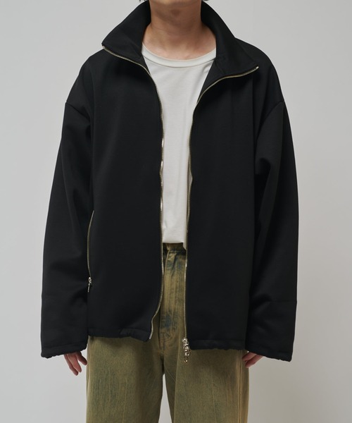 Lui's（ルイス）の「リラックススタンドブルゾン（スウェット・メンズ・ブラック/チャコールグレー/グレー・FREE）」の4枚目の写真