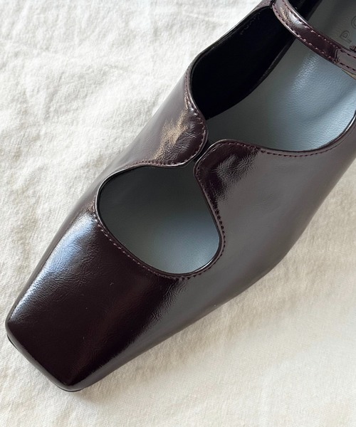 POMUM&ARTS スクエアトゥ メリージェーン パンプス 23.5 ブラック square toe maryjane pumps / スクエアトゥ メリージェーン