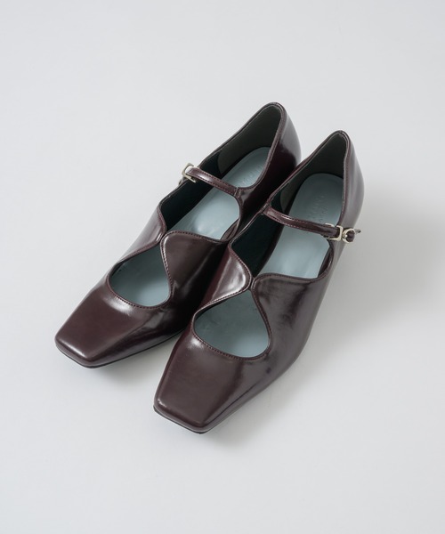 POMUM&ARTS スクエアトゥ メリージェーン パンプス 23.5 ブラック square toe maryjane pumps / スクエアトゥ メリージェーン パンプス