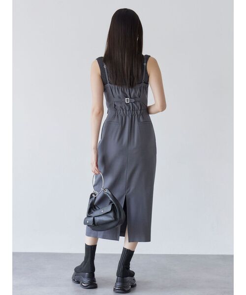 MURUA(ムルーア)の「セパレートライクジャンパースカート(ワンピース・レディース・ブラック/グレー・1/2)」の5枚目の写真