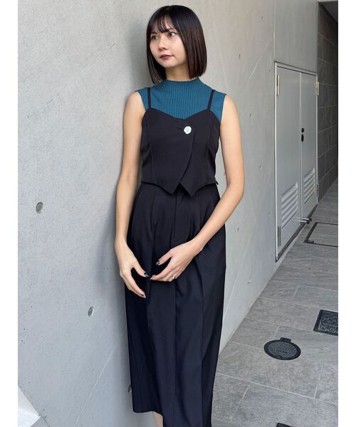 MURUA(ムルーア)の「セパレートライクジャンパースカート(ワンピース・レディース・ブラック/グレー・1/2)」の11枚目の写真