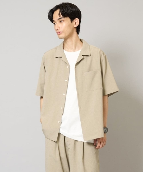 a.v.v(アーヴェヴェ)の「【接触冷感/イージーケア/吸水速乾】オープンカラー半袖シャツ(セットアップ可)リライトシリーズ3(シャツ/ブラウス・メンズ・ブルー/チャコールグレー/モカ・46/48/50)」の2枚目の写真