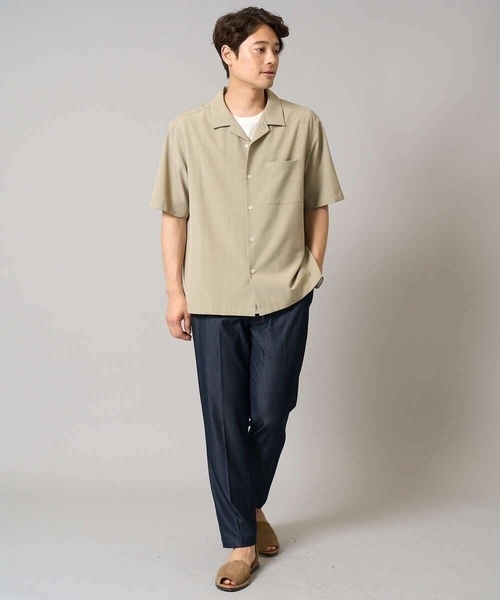 a.v.v(アーヴェヴェ)の「【接触冷感/イージーケア/吸水速乾】オープンカラー半袖シャツ(セットアップ可)リライトシリーズ3(シャツ/ブラウス・メンズ・ブルー/チャコールグレー/モカ・46/48/50)」の17枚目の写真