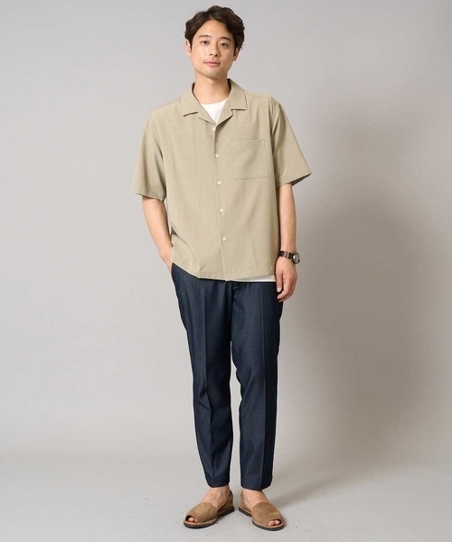 a.v.v(アーヴェヴェ)の「【接触冷感/イージーケア/吸水速乾】オープンカラー半袖シャツ(セットアップ可)リライトシリーズ3(シャツ/ブラウス・メンズ・ブルー/チャコールグレー/モカ・46/48/50)」の18枚目の写真