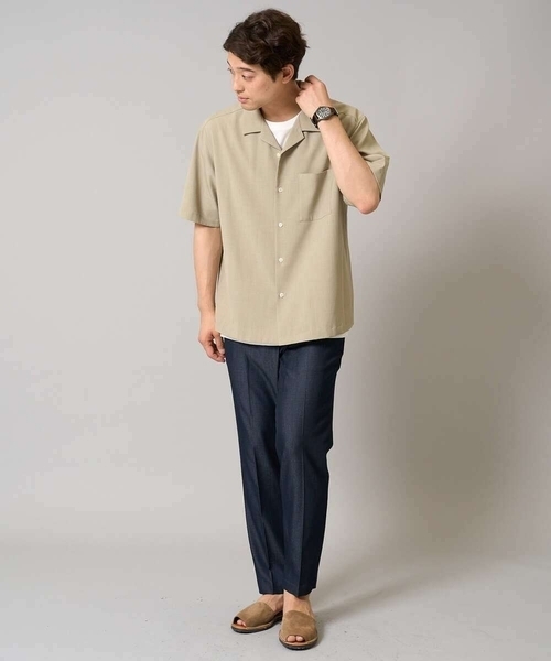 a.v.v(アーヴェヴェ)の「【接触冷感/イージーケア/吸水速乾】オープンカラー半袖シャツ(セットアップ可)リライトシリーズ3(シャツ/ブラウス・メンズ・ブルー/チャコールグレー/モカ・46/48/50)」の19枚目の写真