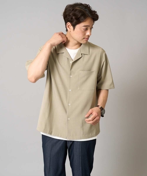 a.v.v(アーヴェヴェ)の「【接触冷感/イージーケア/吸水速乾】オープンカラー半袖シャツ(セットアップ可)リライトシリーズ3(シャツ/ブラウス・メンズ・ブルー/チャコールグレー/モカ・46/48/50)」の20枚目の写真