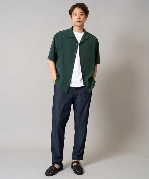 a.v.v(アーヴェヴェ)の「【接触冷感/イージーケア/吸水速乾】オープンカラー半袖シャツ(セットアップ可)リライトシリーズ3(シャツ/ブラウス・メンズ・ブルー/チャコールグレー/モカ・46/48/50)」の21枚目の写真