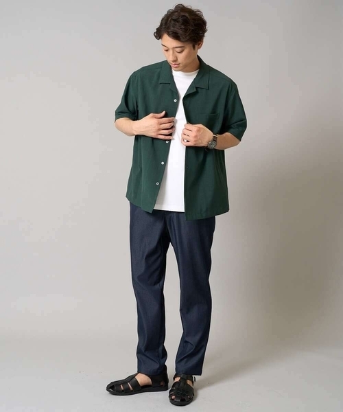 a.v.v(アーヴェヴェ)の「【接触冷感/イージーケア/吸水速乾】オープンカラー半袖シャツ(セットアップ可)リライトシリーズ3(シャツ/ブラウス・メンズ・ブルー/チャコールグレー/モカ・46/48/50)」の22枚目の写真