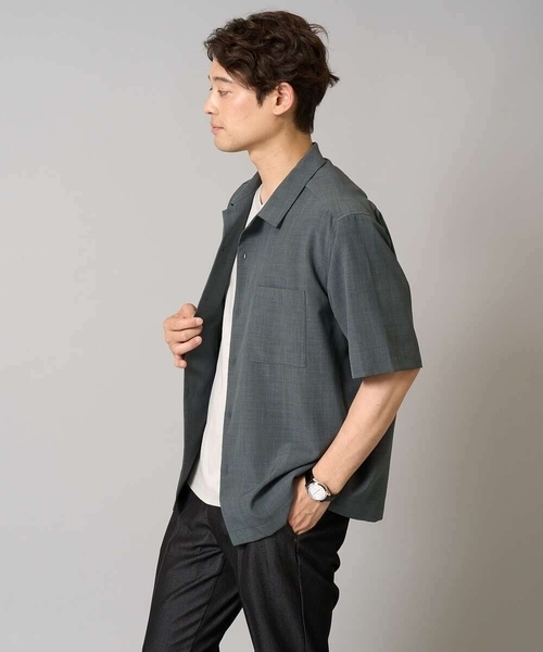 a.v.v(アーヴェヴェ)の「【接触冷感/イージーケア/吸水速乾】オープンカラー半袖シャツ(セットアップ可)リライトシリーズ3(シャツ/ブラウス・メンズ・ブルー/チャコールグレー/モカ・46/48/50)」の9枚目の写真