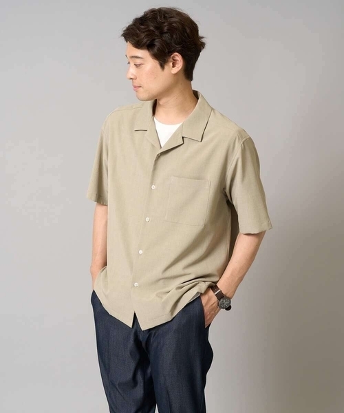 a.v.v(アーヴェヴェ)の「【接触冷感/イージーケア/吸水速乾】オープンカラー半袖シャツ(セットアップ可)リライトシリーズ3(シャツ/ブラウス・メンズ・ブルー/チャコールグレー/モカ・46/48/50)」の10枚目の写真