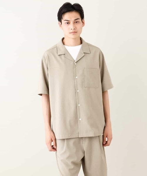 a.v.v(アーヴェヴェ)の「【接触冷感/イージーケア/吸水速乾】オープンカラー半袖シャツ(セットアップ可)リライトシリーズ3(シャツ/ブラウス・メンズ・ブルー/チャコールグレー/モカ・46/48/50)」の11枚目の写真