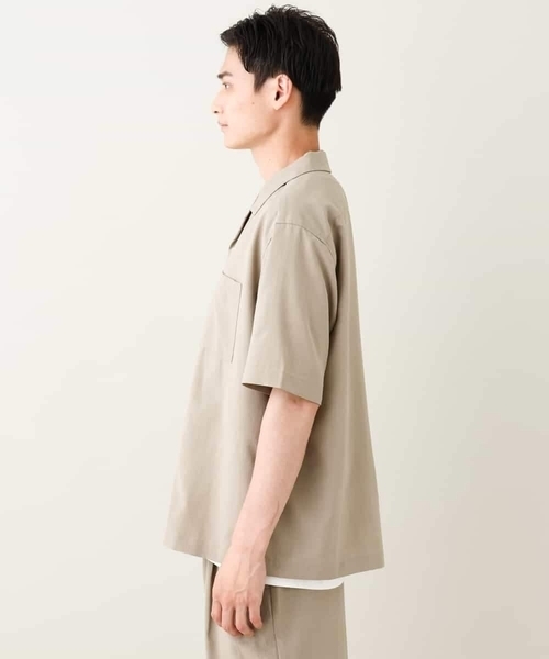 a.v.v(アーヴェヴェ)の「【接触冷感/イージーケア/吸水速乾】オープンカラー半袖シャツ(セットアップ可)リライトシリーズ3(シャツ/ブラウス・メンズ・ブルー/チャコールグレー/モカ・46/48/50)」の12枚目の写真