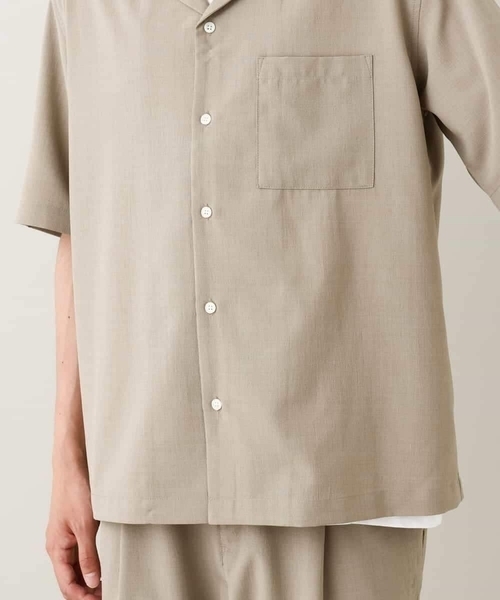 a.v.v(アーヴェヴェ)の「【接触冷感/イージーケア/吸水速乾】オープンカラー半袖シャツ(セットアップ可)リライトシリーズ3(シャツ/ブラウス・メンズ・ブルー/チャコールグレー/モカ・46/48/50)」の16枚目の写真