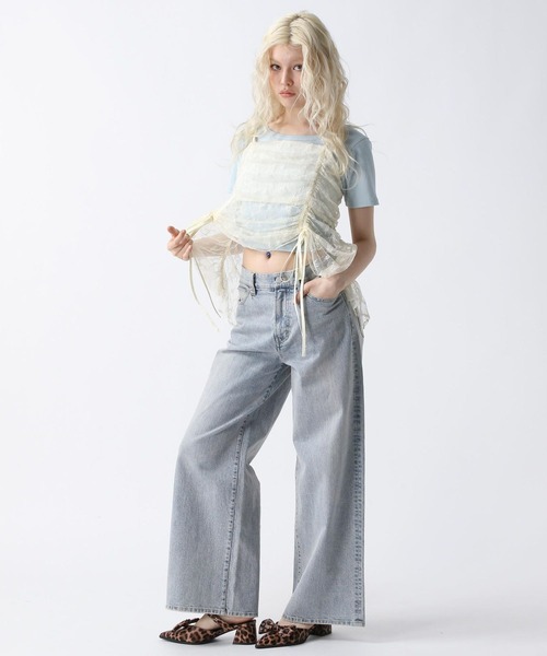 FOREVER 21（フォーエバー トゥエンティーワン）の「【2025SS】スタッズロゴＴシャツ（Tシャツ/カットソー・レディース・ホワイト/ブルー/ブラック・FREE）」の21枚目の写真