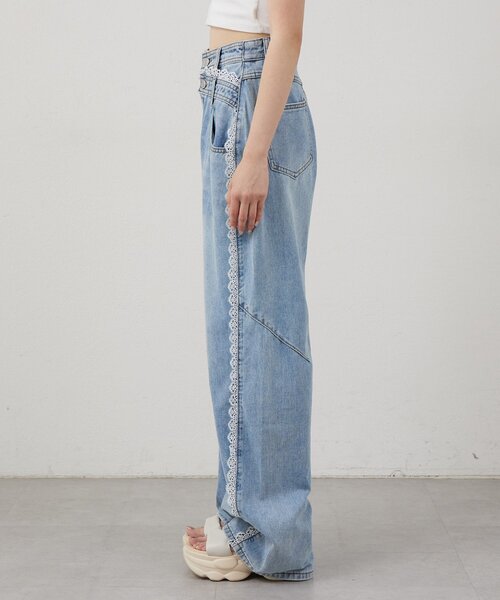 mline（エムライン）の「[mline]クロスレースデニム（デニムパンツ・レディース・ブルー・MEDIUM/SMALL）」の7枚目の写真