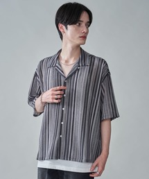 BROWNY/ストライプメッシュBIGシャツ