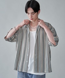 BROWNY | BROWNY/ストライプメッシュBIGシャツ(シャツ/ブラウス)