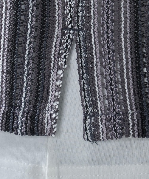 BROWNY（ブラウニー）の「BROWNY/ストライプメッシュBIGシャツ（シャツ/ブラウス・メンズ・チャコール/オフホワイト/グレー・MEDIUM/LARGE）」の10枚目の写真