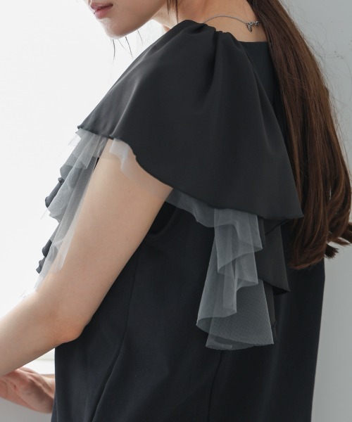 Bab(バブ)の「イレヘムラッフルデザインカットソー(Tシャツ/カットソー・レディース・ブラック/オフホワイト/杢グレー・FREE)」の22枚目の写真