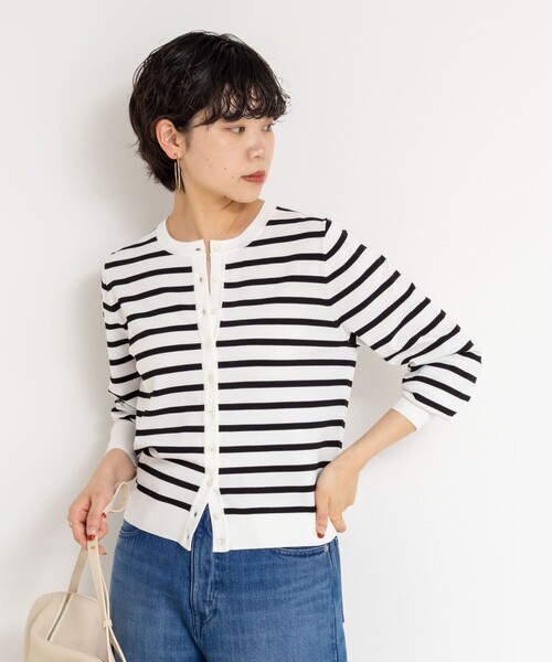 NOLLEY’S Sophi（ノーリーズソフィ）の「《アンサンブル対応/手洗い可能》マルチファンクションクルーネックカーディガン（カーディガン/ボレロ・レディース・キャメル/ホワイト系その他2/レッド/ダークブラウン・38/36）」の19枚目の写真