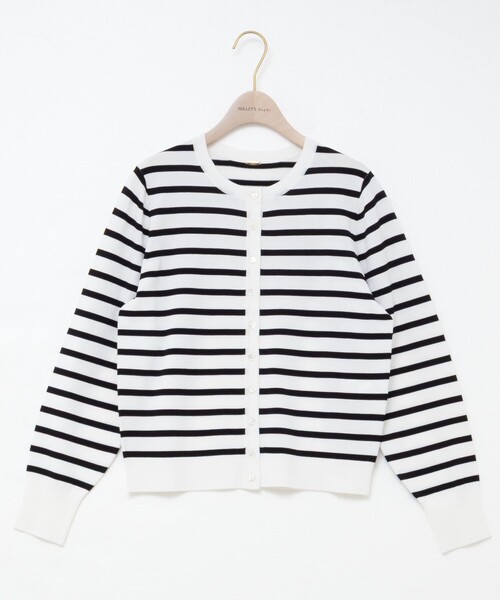 NOLLEY’S Sophi（ノーリーズソフィ）の「《アンサンブル対応/手洗い可能》マルチファンクションクルーネックカーディガン（カーディガン/ボレロ・レディース・キャメル/ホワイト系その他2/レッド/ダークブラウン・38/36）」の20枚目の写真