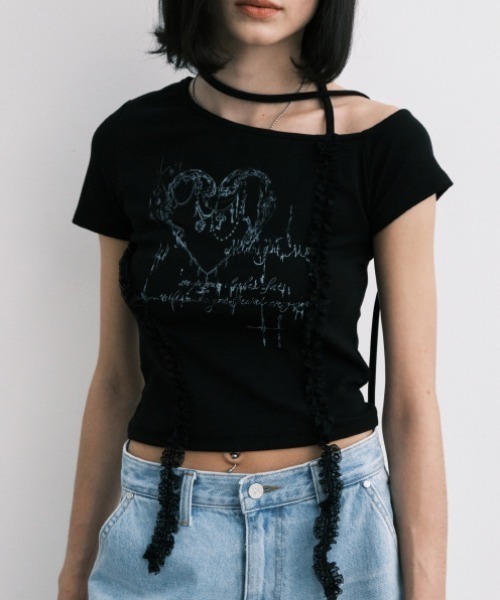 tシャツ A'GEM/9 × .kom 「MIDNIGHT MOVE/ミッドナイトムーブ」 HEART 2 T-SHIRT/ハート 2半袖Tシャツ レ A'GEM/9 × .kom 『MIDNIGHT MOVE/ミッドナイトムーブ』 HEART 2