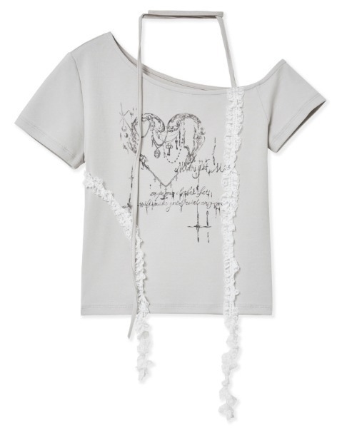 Midnight Move（ミッドナイトムーブ）の「A'GEM/9 × .kom 『MIDNIGHT MOVE/ミッドナイトムーブ』 HEART 2 T-SHIRT/ハート 2半袖Tシャツ（Tシャツ/カットソー・レディース・グレー/ブラック/ホワイト・FREE）」の13枚目の写真