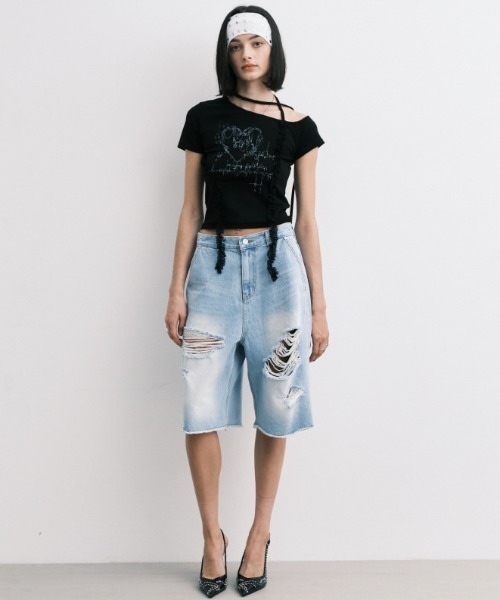 Midnight Move（ミッドナイトムーブ）の「A'GEM/9 × .kom 『MIDNIGHT MOVE/ミッドナイトムーブ』 HEART 2 T-SHIRT/ハート 2半袖Tシャツ（Tシャツ/カットソー・レディース・グレー/ブラック/ホワイト・FREE）」の22枚目の写真