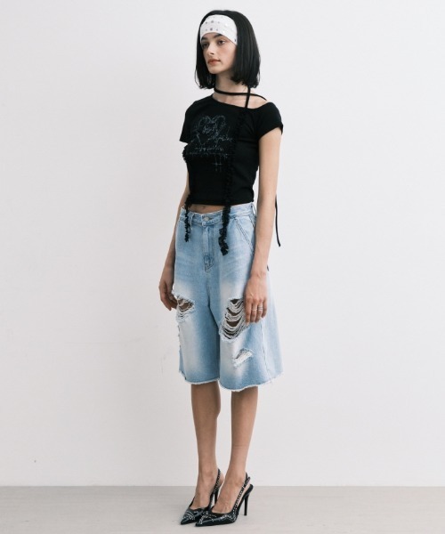 Midnight Move（ミッドナイトムーブ）の「A'GEM/9 × .kom 『MIDNIGHT MOVE/ミッドナイトムーブ』 HEART 2 T-SHIRT/ハート 2半袖Tシャツ（Tシャツ/カットソー・レディース・グレー/ブラック/ホワイト・FREE）」の20枚目の写真