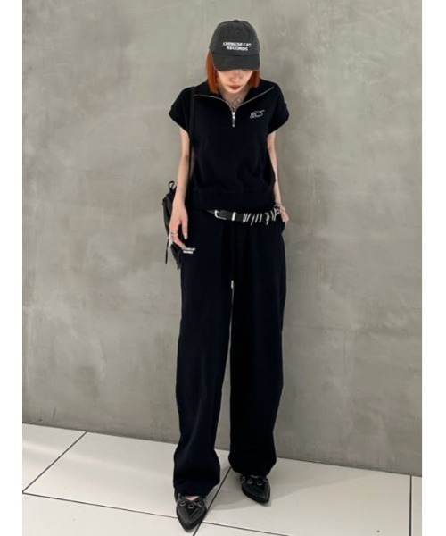 THROW by SLY（スローバイスライ）の「THROW MAYU KAKIHATA SW STAND TOPS 半袖 夏服　トレーナー スウェット（スウェット・レディース・杢グレー/ブラック・FREE）」の11枚目の写真