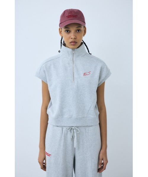 THROW by SLY（スローバイスライ）の「THROW MAYU KAKIHATA SW STAND TOPS 半袖 夏服　トレーナー スウェット（スウェット・レディース・杢グレー/ブラック・FREE）」の19枚目の写真