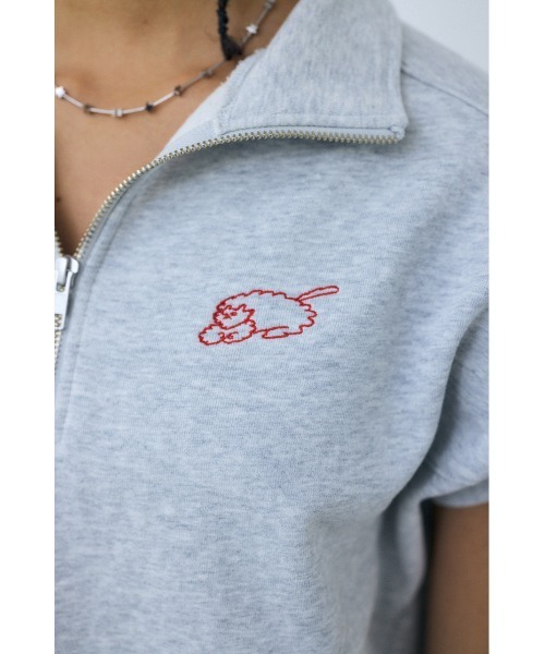 THROW by SLY（スローバイスライ）の「THROW MAYU KAKIHATA SW STAND TOPS 半袖 夏服　トレーナー スウェット（スウェット・レディース・杢グレー/ブラック・FREE）」の17枚目の写真