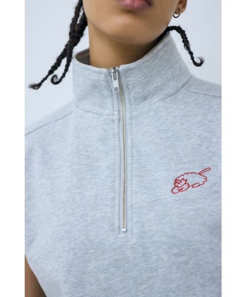 THROW by SLY（スローバイスライ）の「THROW MAYU KAKIHATA SW STAND TOPS 半袖 夏服　トレーナー スウェット（スウェット・レディース・杢グレー/ブラック・FREE）」の15枚目の写真