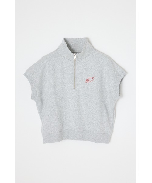 THROW by SLY（スローバイスライ）の「THROW MAYU KAKIHATA SW STAND TOPS 半袖 夏服　トレーナー スウェット（スウェット・レディース・杢グレー/ブラック・FREE）」の13枚目の写真