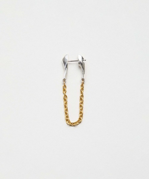 LAPUIS（ラピュイ）の「LAPUIS(ラピュイ) Nuance Chain pierced earrings（ピアス（両耳用）・レディース・マルチ/シルバー・FREE）」の3枚目の写真