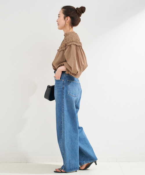 B.C STOCK（ベーセーストック）の「手洗い可 / ボイル2WAYギャザーブラウス（シャツ/ブラウス・レディース・ホワイト/ブラウン/ブラック・FREE）」の5枚目の写真