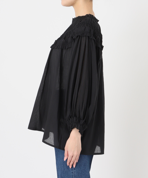 B.C STOCK（ベーセーストック）の「手洗い可 / ボイル2WAYギャザーブラウス（シャツ/ブラウス・レディース・ホワイト/ブラウン/ブラック・FREE）」の11枚目の写真