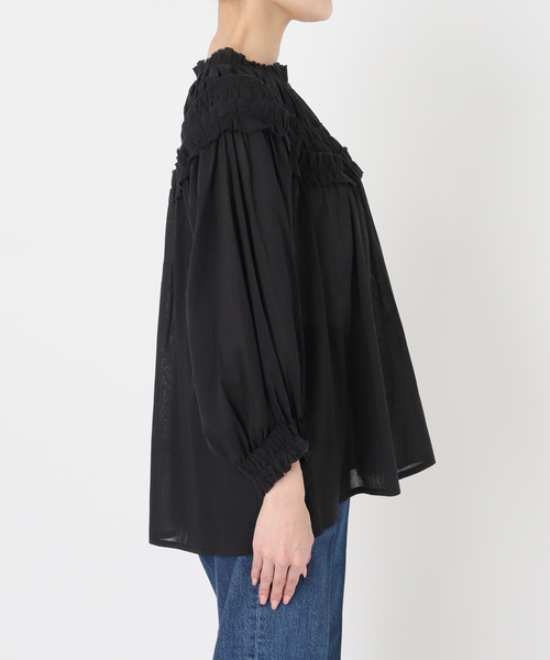 B.C STOCK（ベーセーストック）の「手洗い可 / ボイル2WAYギャザーブラウス（シャツ/ブラウス・レディース・ホワイト/ブラウン/ブラック・FREE）」の13枚目の写真