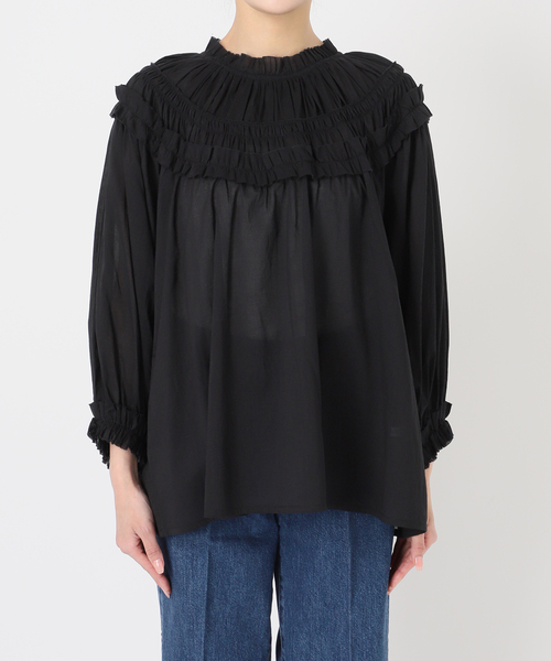 B.C STOCK（ベーセーストック）の「手洗い可 / ボイル2WAYギャザーブラウス（シャツ/ブラウス・レディース・ホワイト/ブラウン/ブラック・FREE）」の15枚目の写真