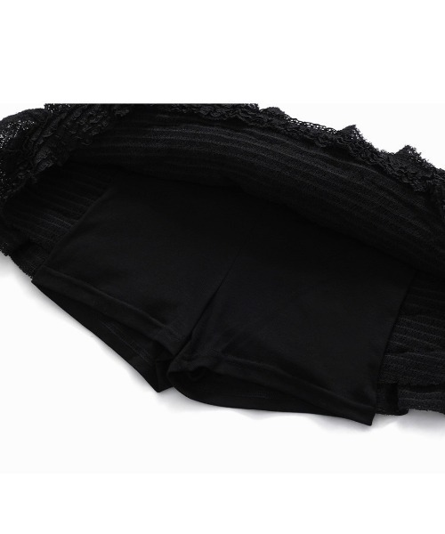 CRANK(クランク)の「【CRANK】LACE CANCAN SKIRT PANTS / 【クランク】レースカンカンスカートパンツ(スカート・レディース・ブラック/ホワイト・ONE SIZE)」の3枚目の写真