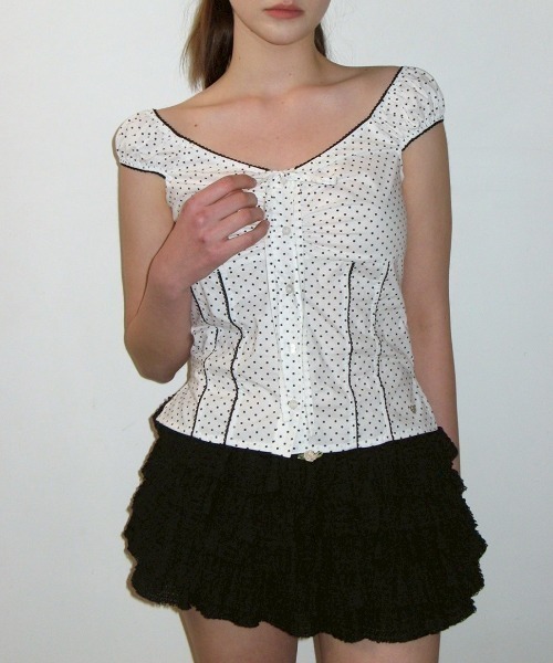 CRANK(クランク)の「【CRANK】LACE CANCAN SKIRT PANTS / 【クランク】レースカンカンスカートパンツ(スカート・レディース・ブラック/ホワイト・ONE SIZE)」の9枚目の写真