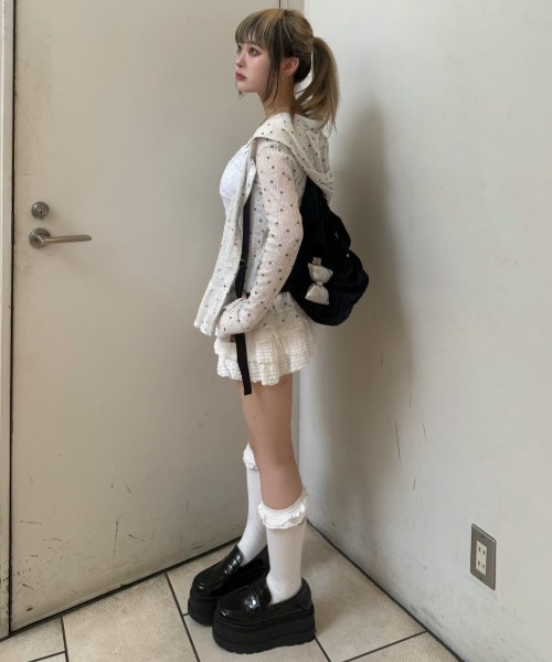 CRANK(クランク)の「【CRANK】LACE CANCAN SKIRT PANTS / 【クランク】レースカンカンスカートパンツ(スカート・レディース・ブラック/ホワイト・ONE SIZE)」の20枚目の写真