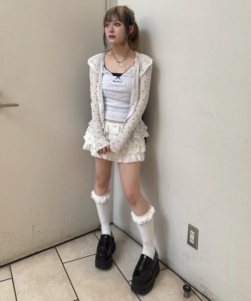 スカート CRANK Lace Cancan Skirt Pants_Cream MUSINSA公式 | CRANK Lace Cancan Skirt Pants_Cream